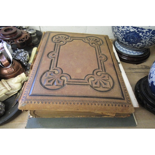 497 - VINTAGE PHOTO ALBUM  SCROLL AND TAPESTRY