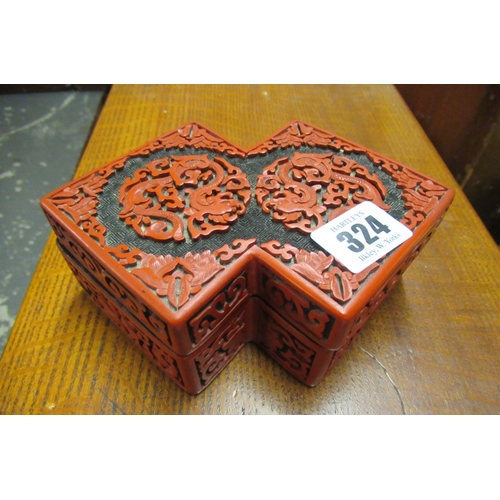 324 - CINNABAR BOX AND SMALL POT