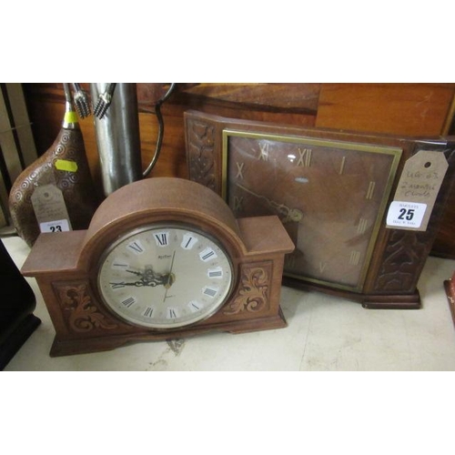 25 - TWO MANTLE CLOCKS