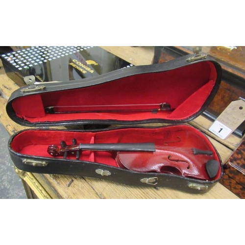 3 - CASED MINIATURE VIOLIN