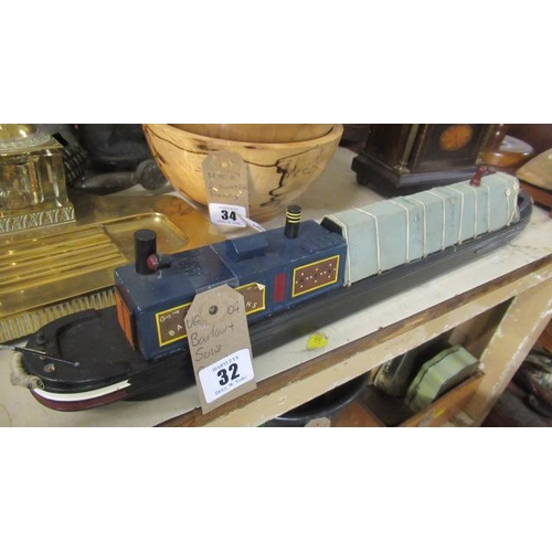 32 - BARLOW AND SONS MODEL CANAL BOAT