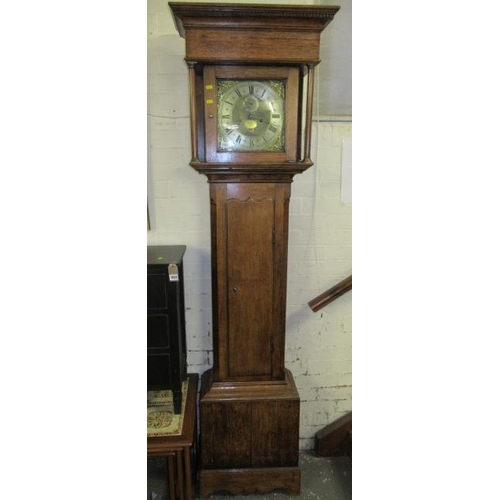 1087 - OAK CASED GRANDFATHER CLOCK BY JAMES HORNER OF RIPON