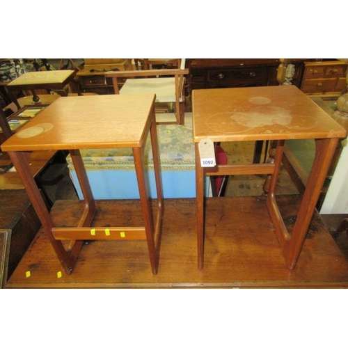 1092 - PAIR OF TEAK SIDE TABLES