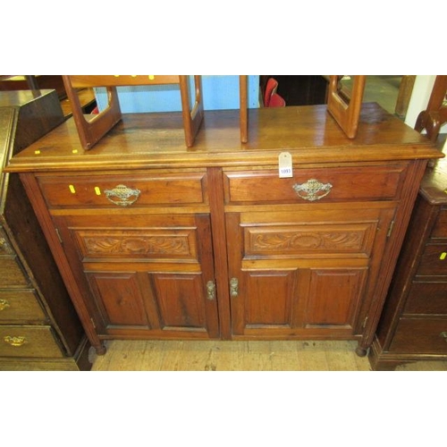 1093 - CARVED TWO DRAWER CUPBOARD