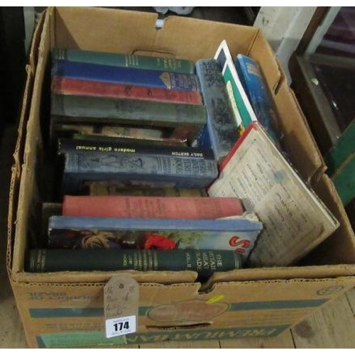 174 - BOX OF ANTIQUE BOOKS