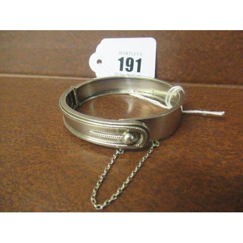 191 - LATE VICTORIAN SILVER BUCKLE BANGLE