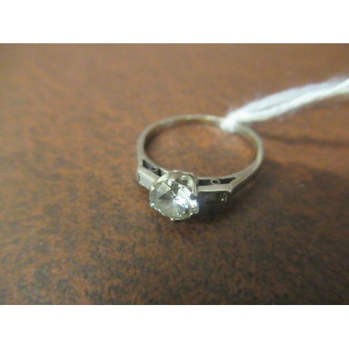 201 - SOLITAIRE DIAMOND RING STAMPED   (POSS 18CT) ?