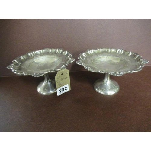 232 - TWO SILVER STEM DISHES