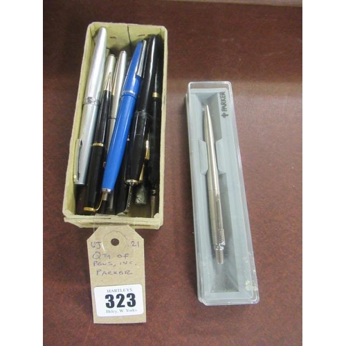 323 - QUANTITY OF PARKER AND OTHER PENS