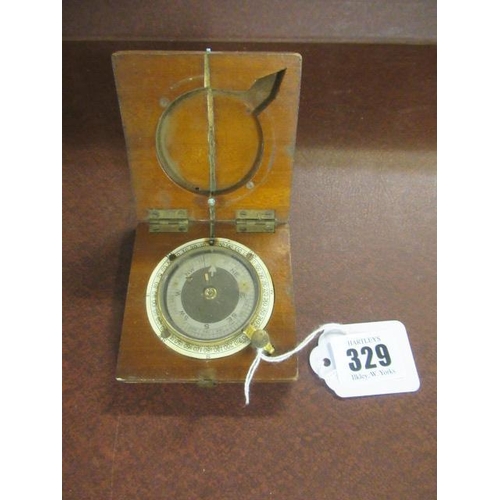 329 - VINTAGE COMPASS IN WOODEN CASE