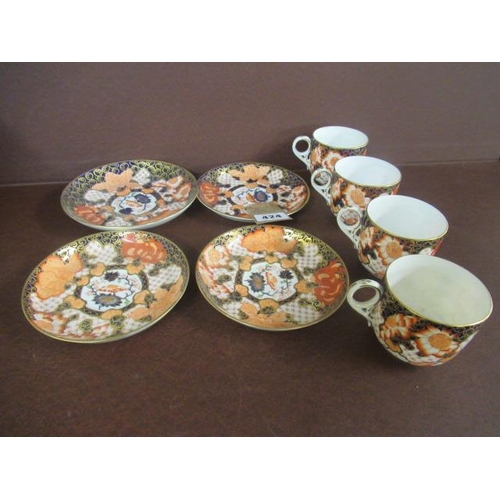 424 - FOUR ROYAL CROWN DERBY CUPS AND SAUCERS