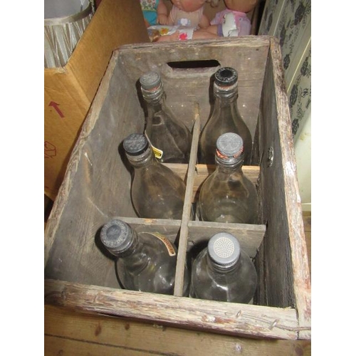 536 - VINTAGE BEN SHAWS CRATE AND SIX BOTTLES