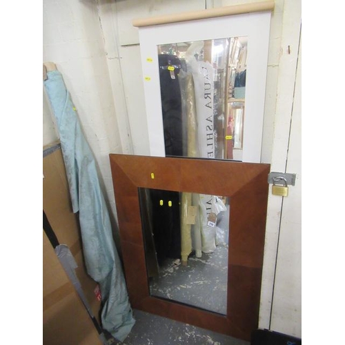 713 - LAURA ASHLEY LEATHER MIRROR AND A FULL LENGTH MIRROR