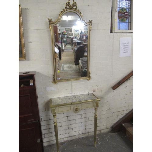 716 - CONSOLE TABLE WITH  MATCHING MIRROR