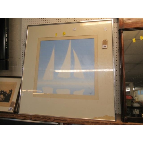 744 - FRAMED SAILING BOAT PICTURE