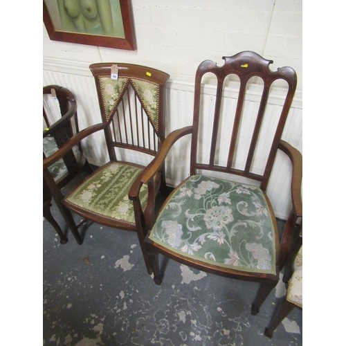 760 - ART NOUVEAU STYLE INLAID CHAIR AND ANOTHER