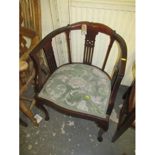 761 - MAHOGANY TUB CHAIR