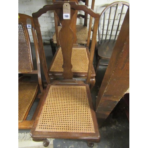 780 - PAIR OF CANE SEATED SIDE CHAIRS