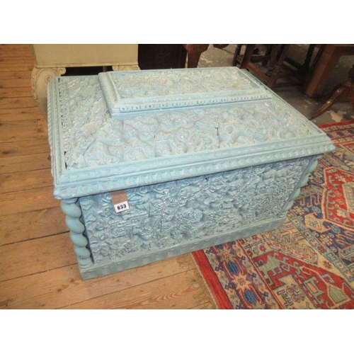 833 - TURQUOISE PAINTED CHEST