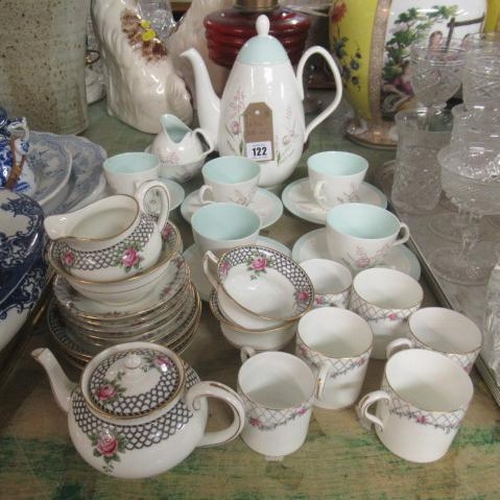 122 - TWO TEA SETS INCLUDING AYNSLEY AND FOLEY