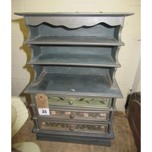 35 - MINIATURE PAINTED WELSH DRESSER