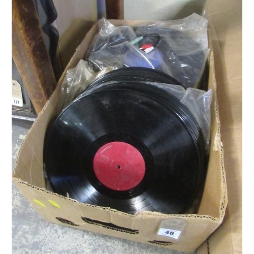 40 - BOX OF RECORDS ETC