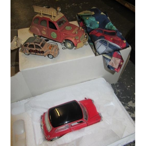 42 - FRANKLIN MINT MINI COOPER AND THREE OTHERS