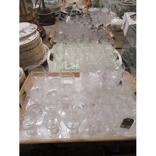 97 - THREE TRAYS OF STEWART CRYSTAL GLASSES