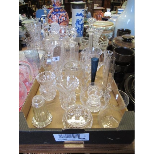 107 - QUANTITY OF CUT GLASS DECANTERS ETC