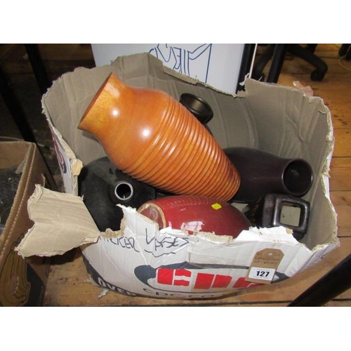 127 - LARGE BOX OF VASES