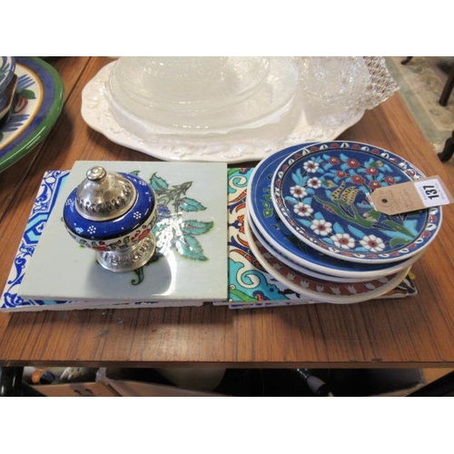 137 - COLLECTION OF CERAMIC TILES ETC