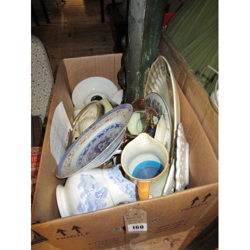 160 - BOX OF CERAMICS ETC