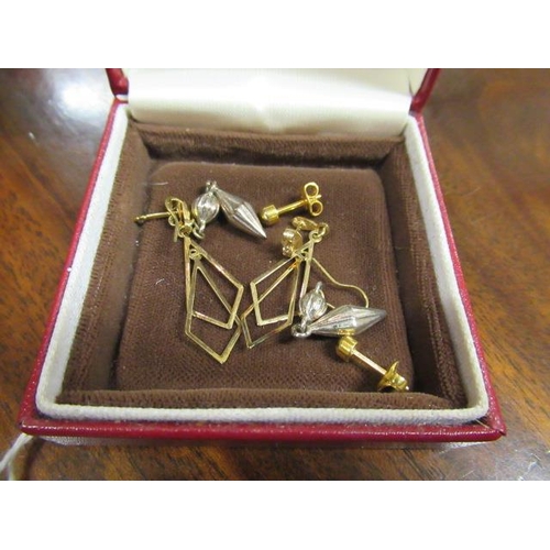 172 - PAIR OF 9CT GOLD EARRINGS AND ANOTHER