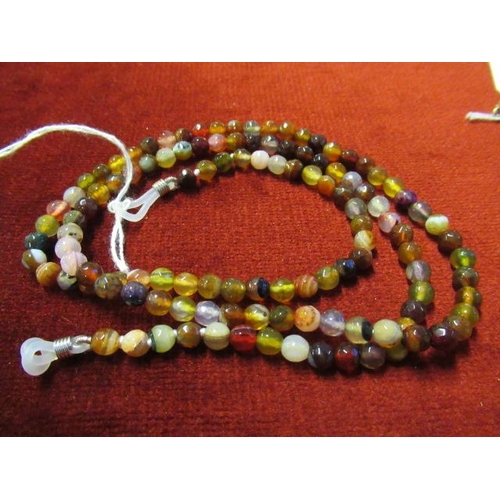 195 - HARDSTONE AND GLASS BEAD NECKLACE