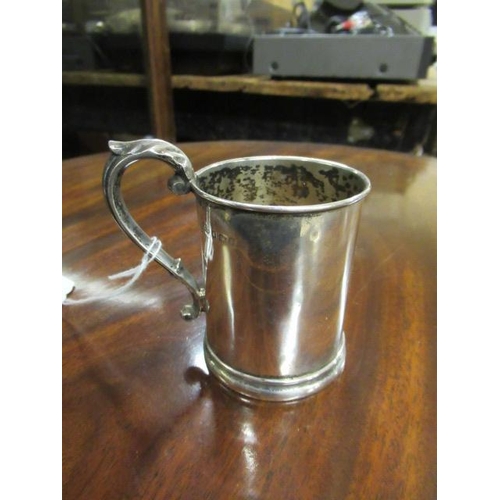 219 - SILVER CHRISTENING MUG