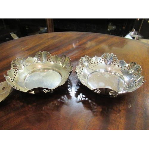 223 - PAIR OF SILVER BON BON DISHES