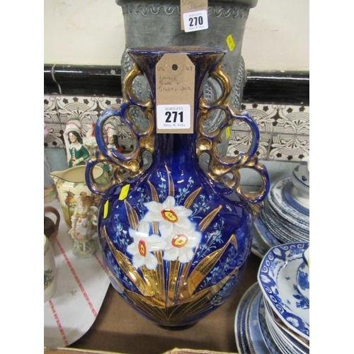 271 - LARGE BLUE AND GILT VASE