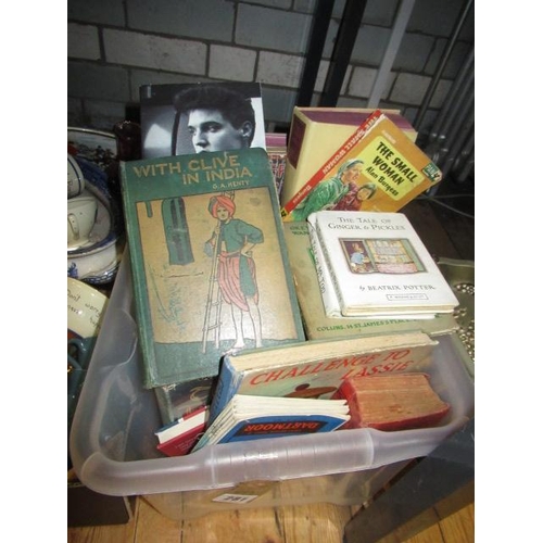 281 - BOX OF BOOKS AND MAPS ETC