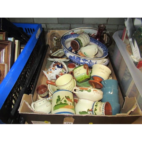 282 - BOX OF CERAMICS ETC