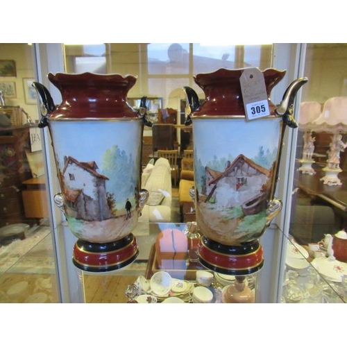 305 - PAIR OF CONTINENTAL VASES