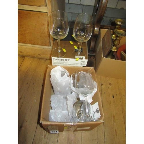 334 - TWO BOXES OF WINE GLASSES