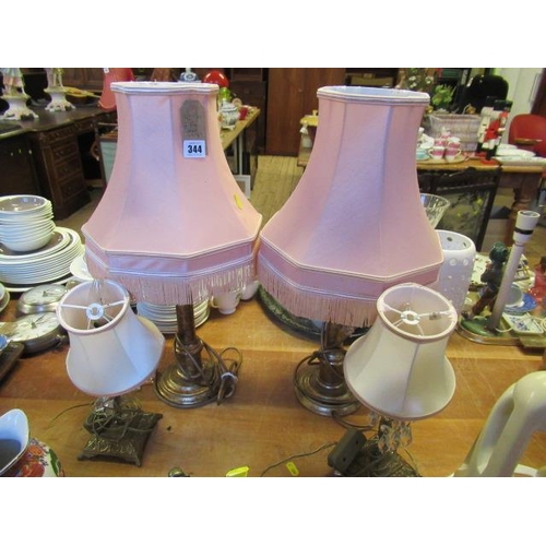 344 - TWO PAIRS OF TABLE LAMPS