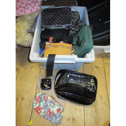 357 - BOX OF PURSES AND HANDBAGS ETC