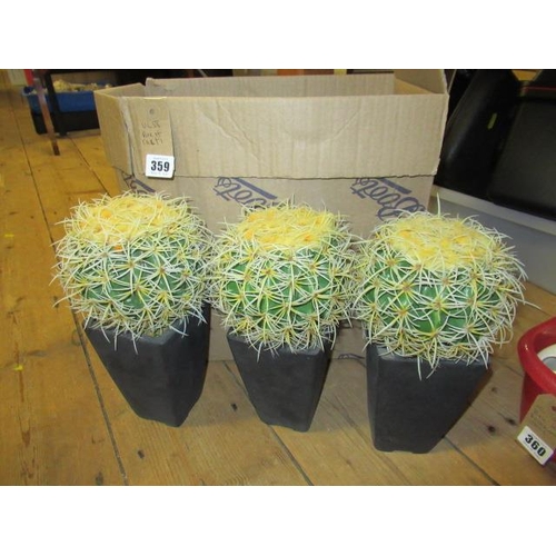 359 - BOX OF PLASTIC CACTI