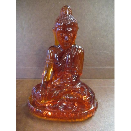 395 - RED GLASS BUDDHA