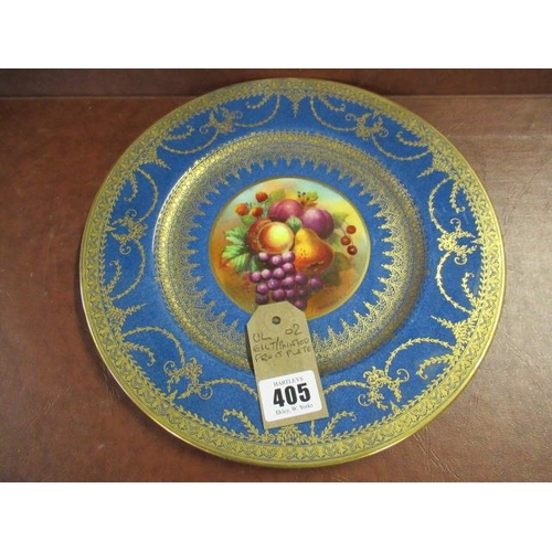 405 - GILT AND PAINTED FRUIT PLATE