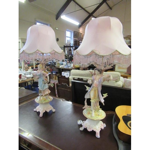 410 - PAIR OF LARGE CONTINENTAL FIGURAL TABLE LAMPS