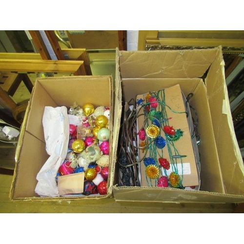 454 - TWO BOXES OF CHRISTMAS DECORATIONS