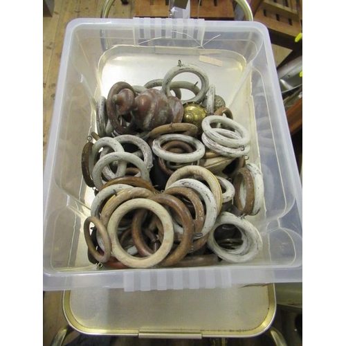 456 - BOX OF ANTIQUE CURTAIN RINGS