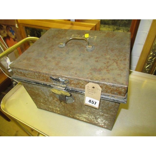 457 - METAL DEED BOX